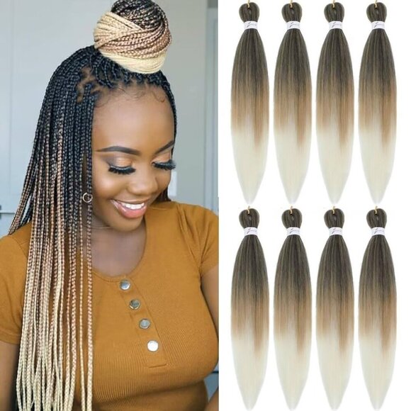 Ombre Braiding Hair Pre Stretched 20inch 8packs EZ Braid Pre Stretched Braiding - Picture 1 of 7